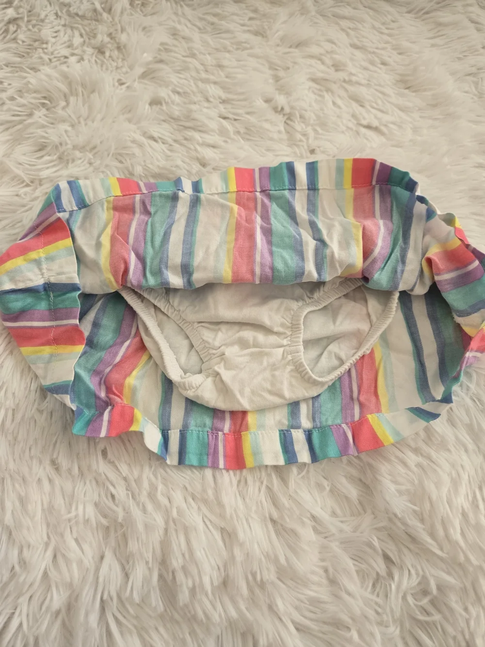 Carter's Rainbow Stripe Skirt with Pink Bow